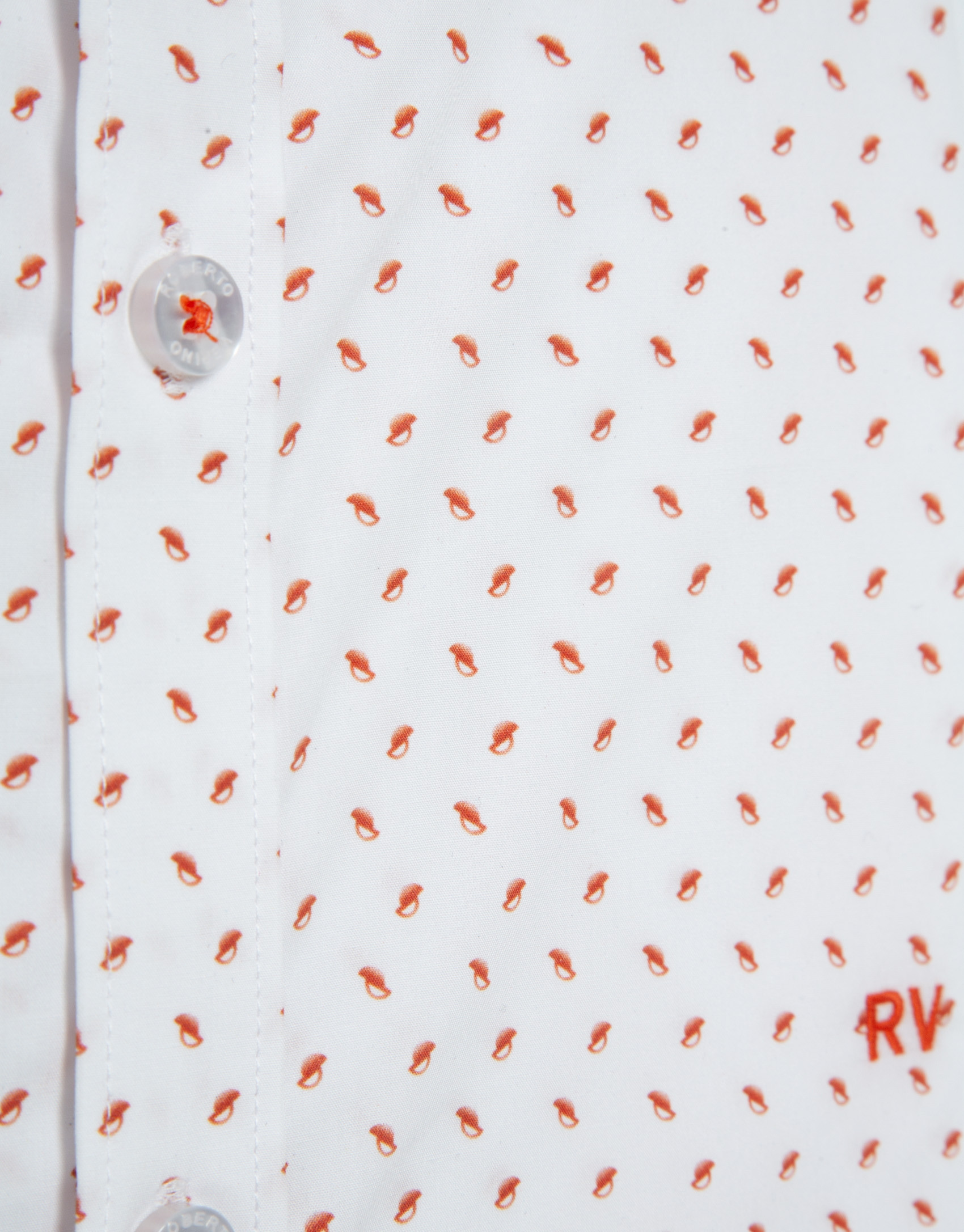 Regular fit orange geometric print casual shirt | Roberto Verino