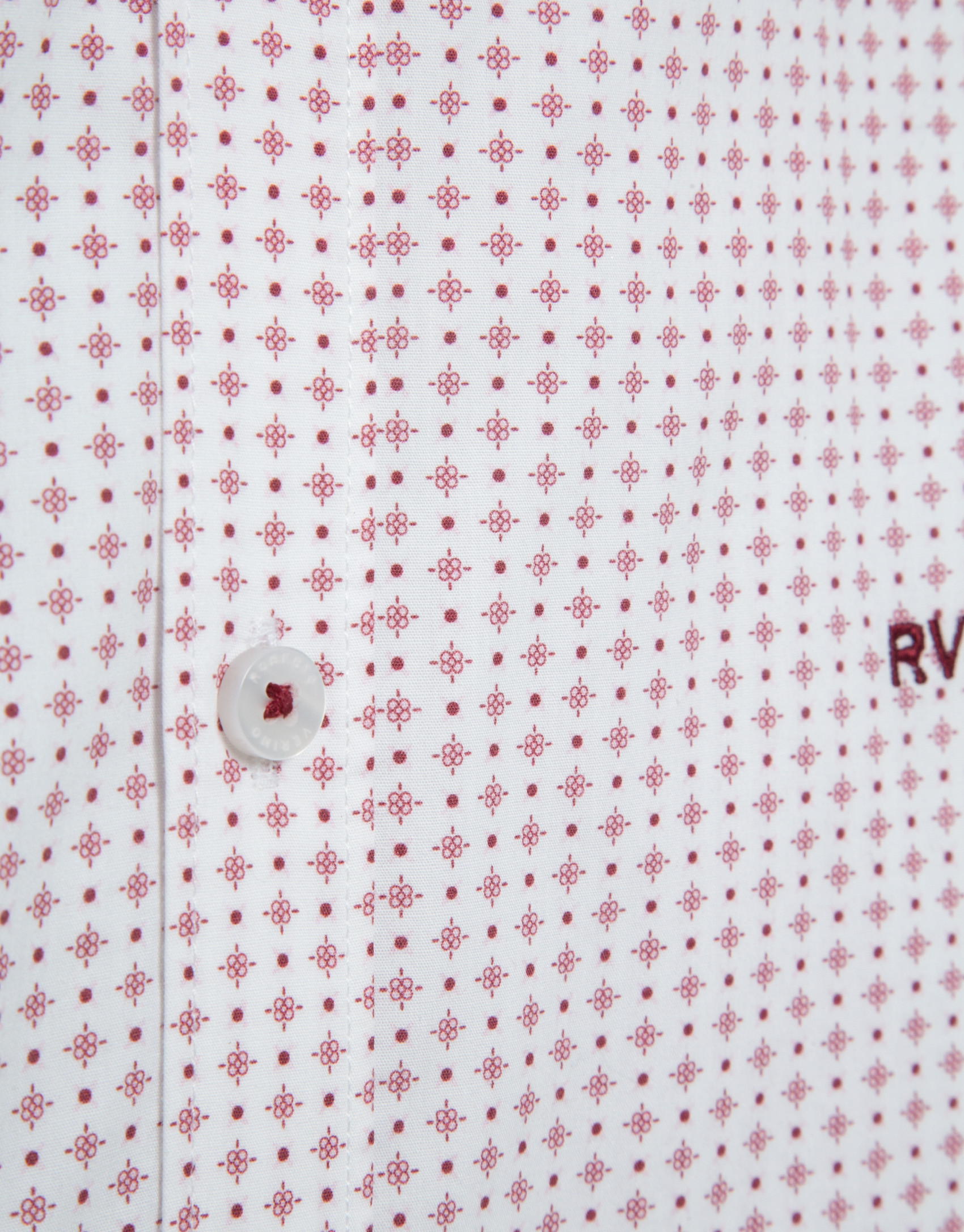 Regular fit sports shirt with red floral ... | Roberto Verino
