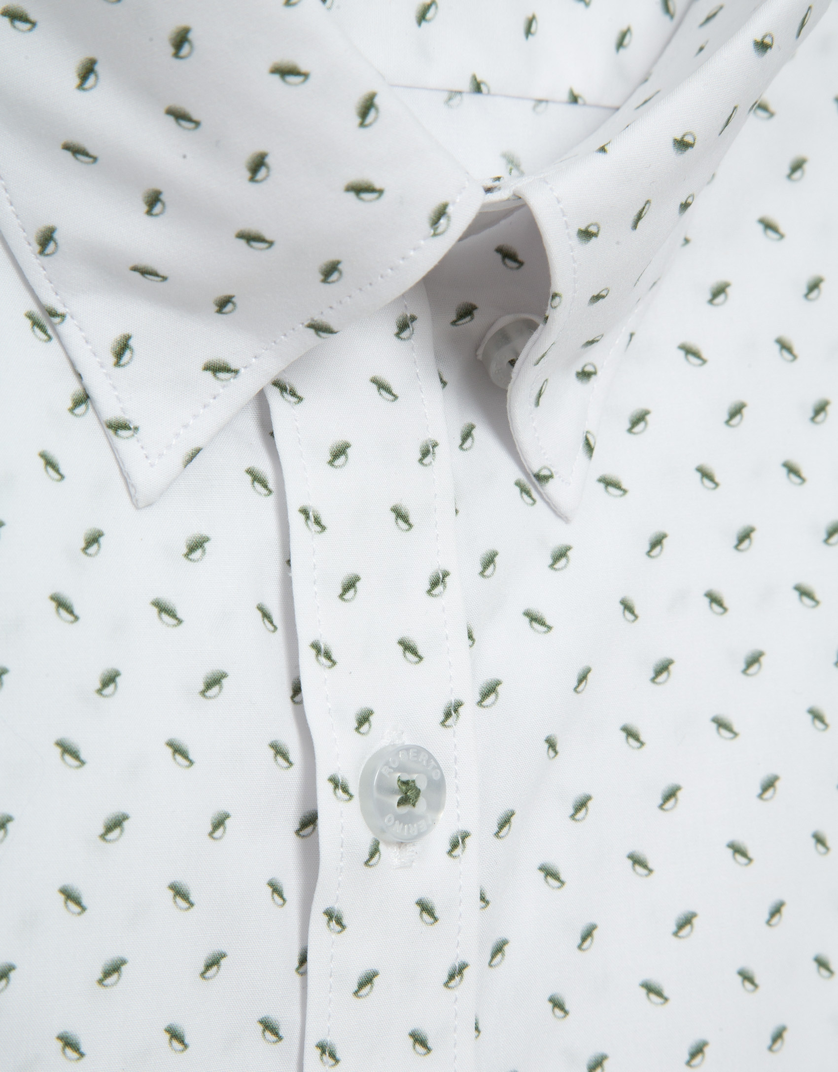 Camisa sport regular estampado geométrico caqui | Roberto Verino