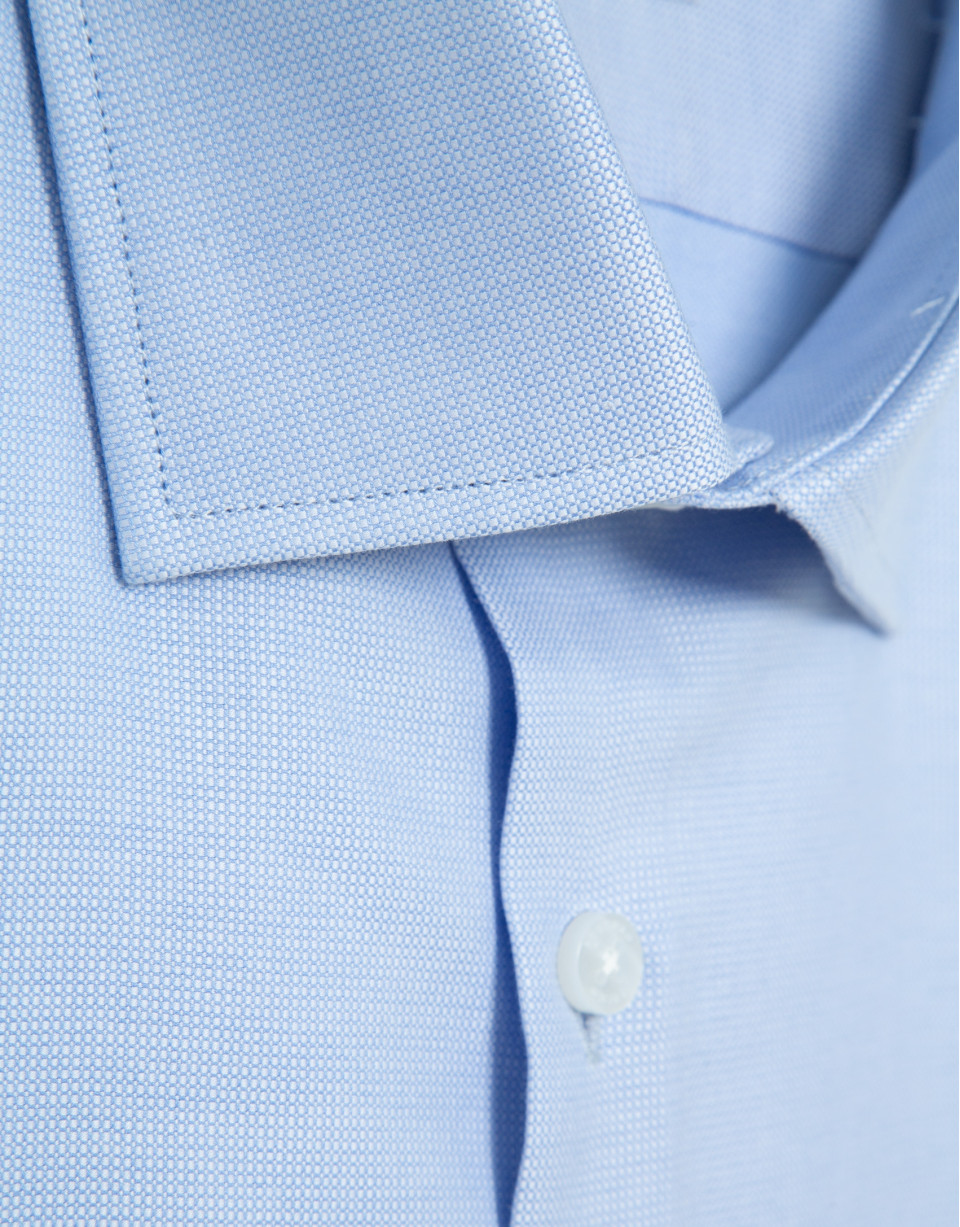 Light blue micro-textured dress shirt - Man | Roberto Verino