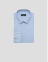 Regular fit shirt with light blue geometric ... | Roberto Verino