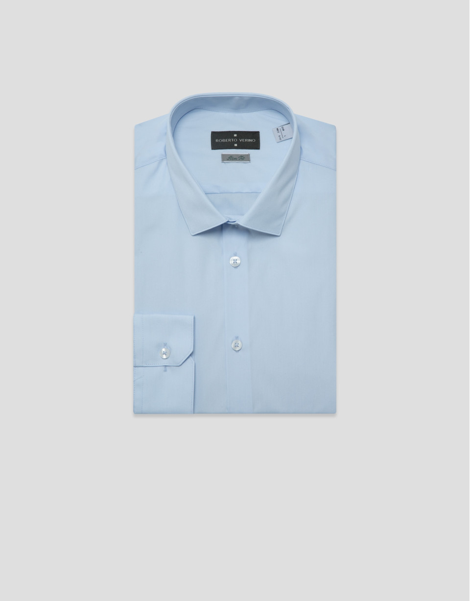 Plain light blue dress shirt - Man - SS2026 | Roberto Verino