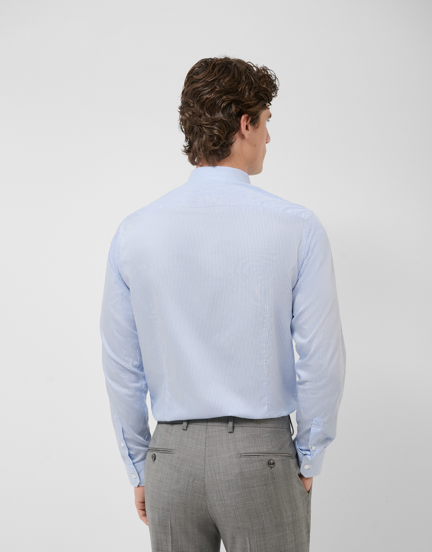Light blue and white striped dress shirt - Man | Roberto Verino