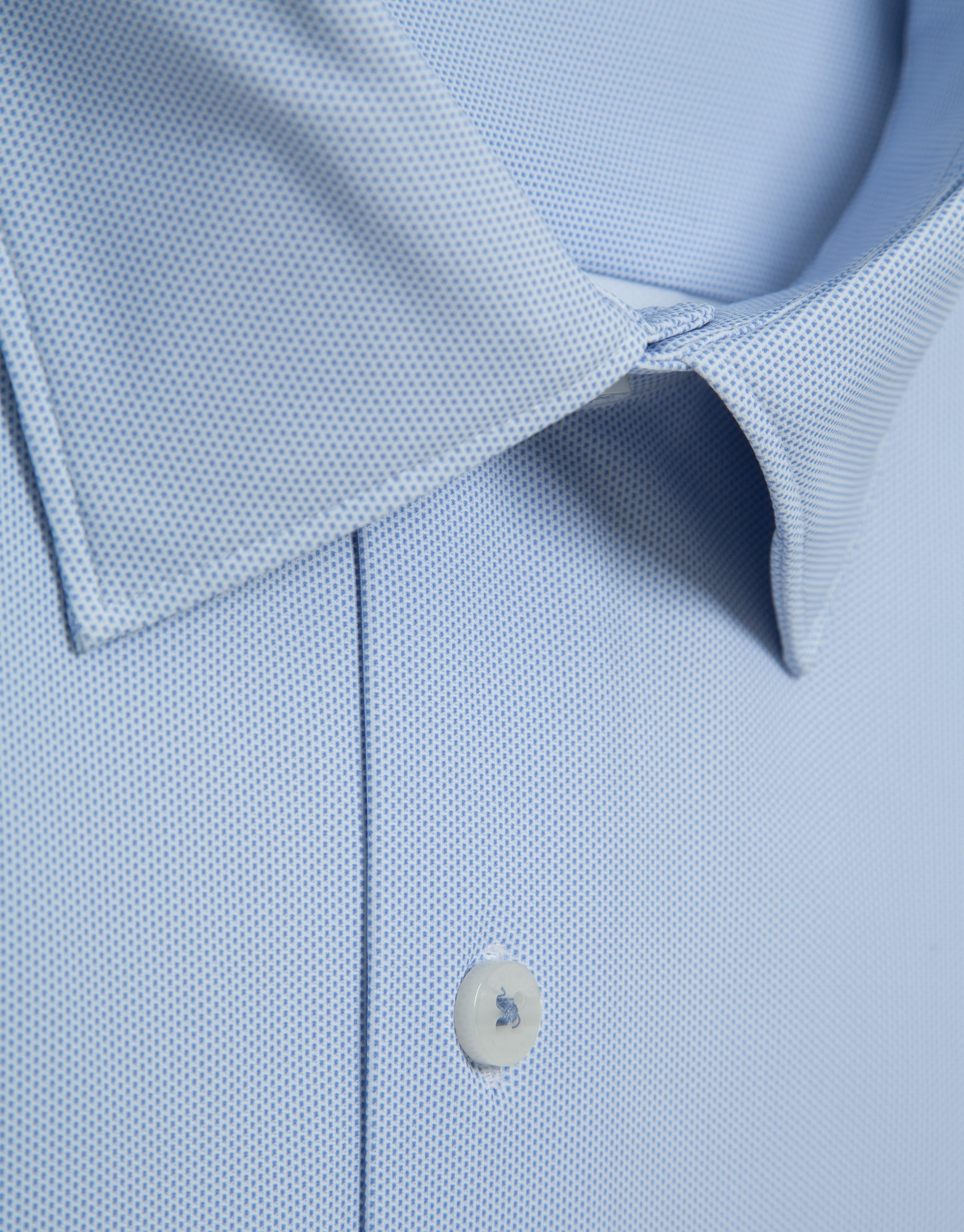 Regular fit shirt with light blue geometric ... | Roberto Verino