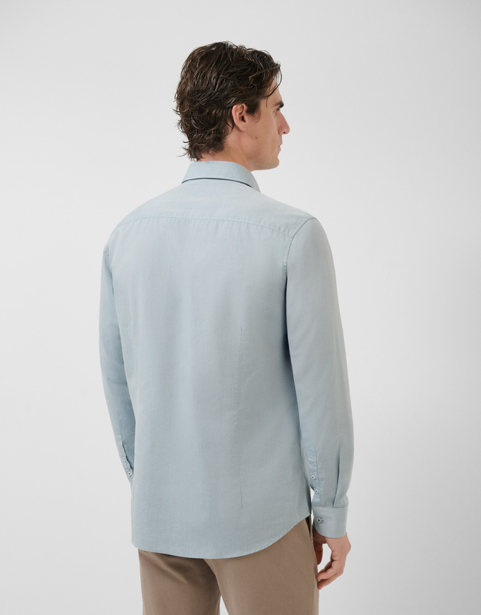 Regular fit teal Oxford casual shirt - Man | Roberto Verino