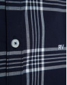 Regular navy blue checked shirt with white trim | Roberto Verino