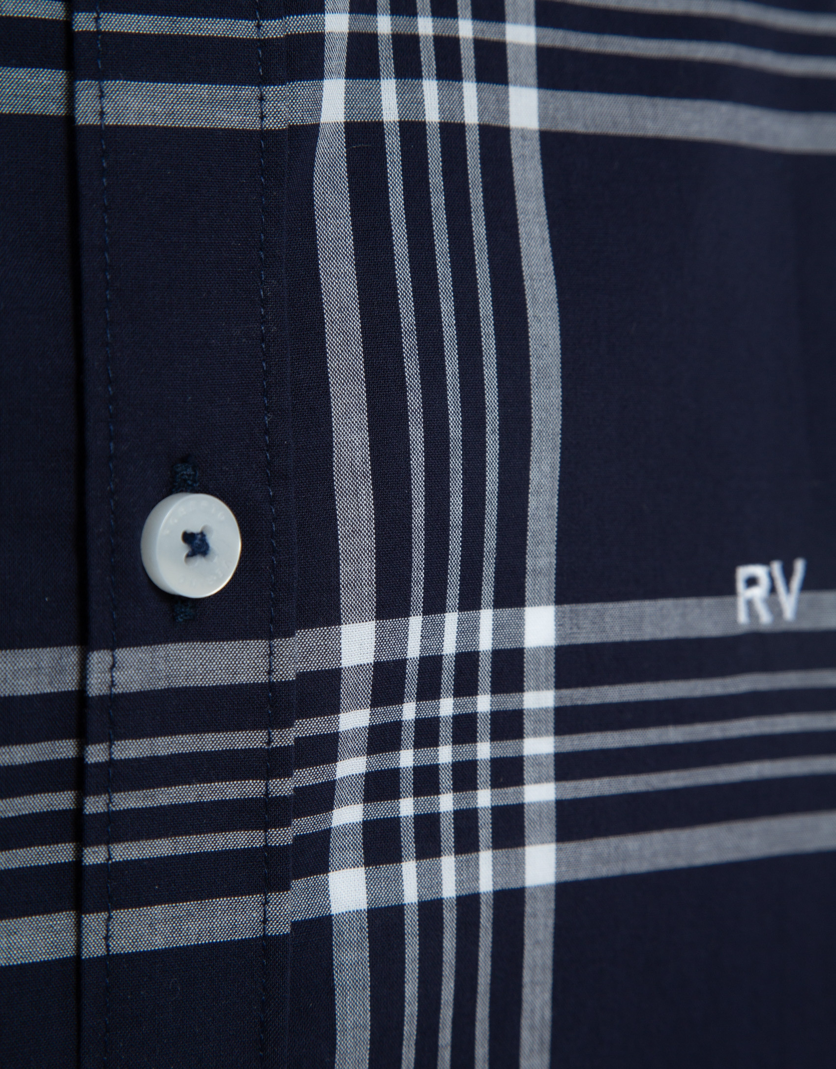 Camisa sport regular cuadros marino perfil ... | Roberto Verino