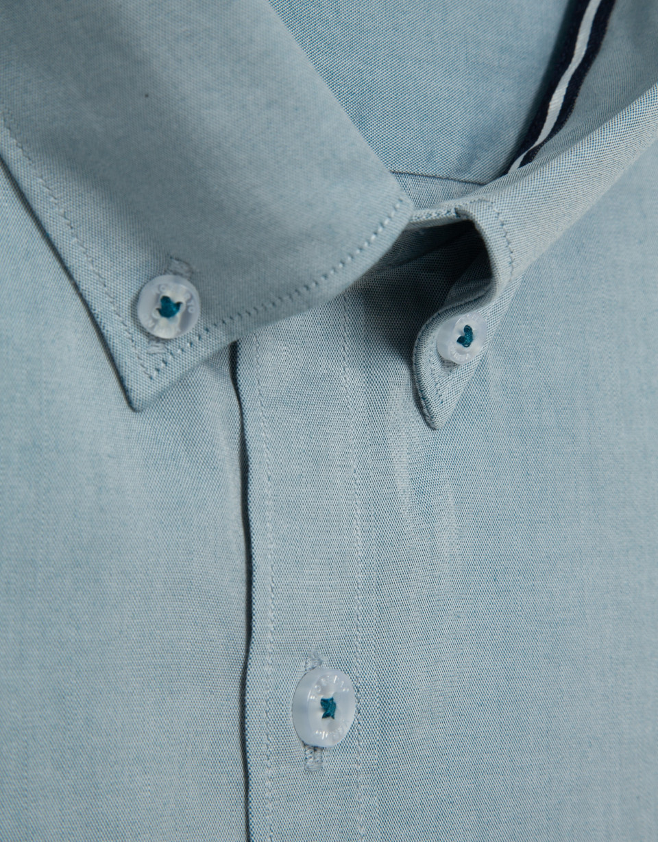 Regular fit teal Oxford casual shirt - Man | Roberto Verino