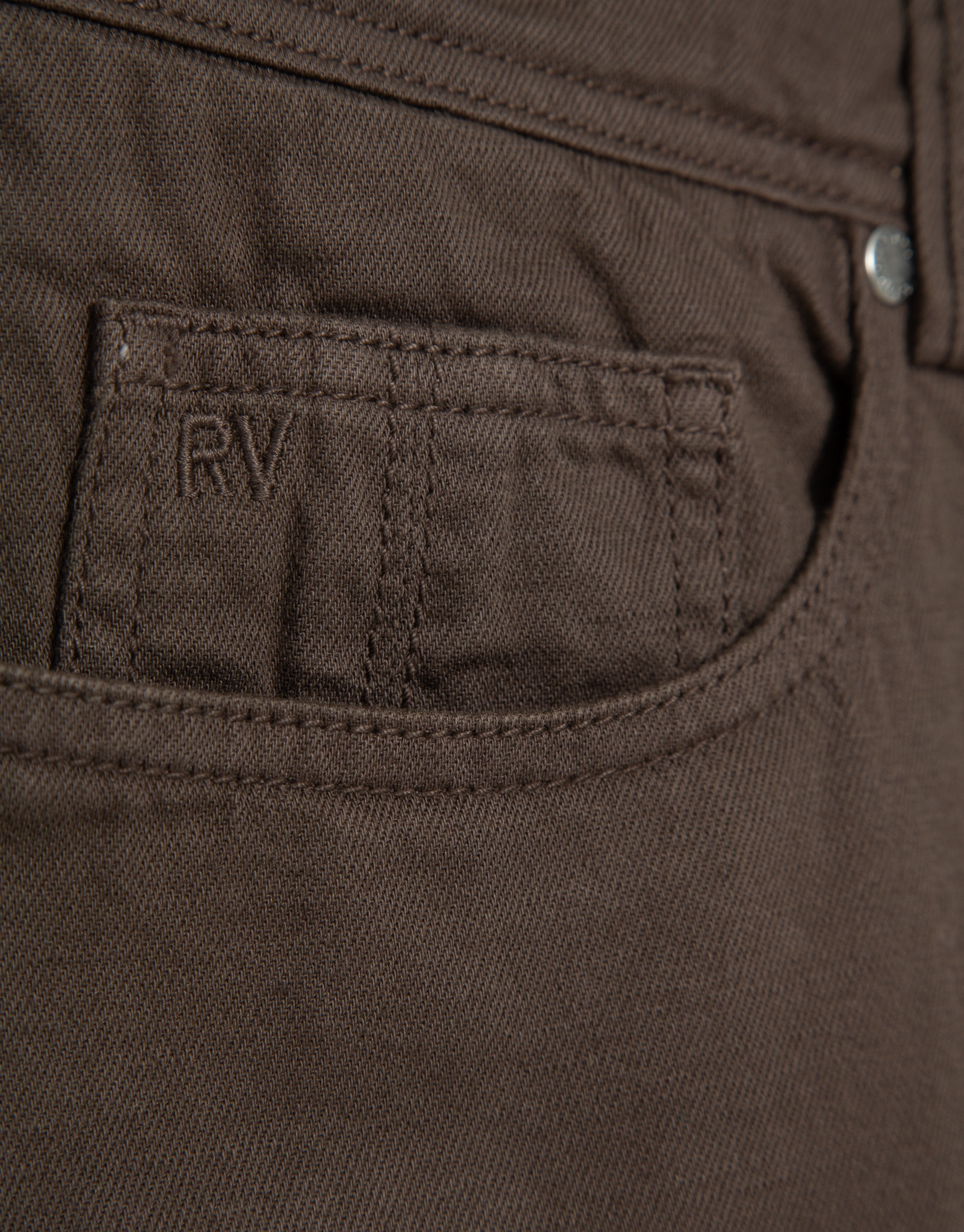 Brown dyed twill five-pocket trousers - Man | Roberto Verino