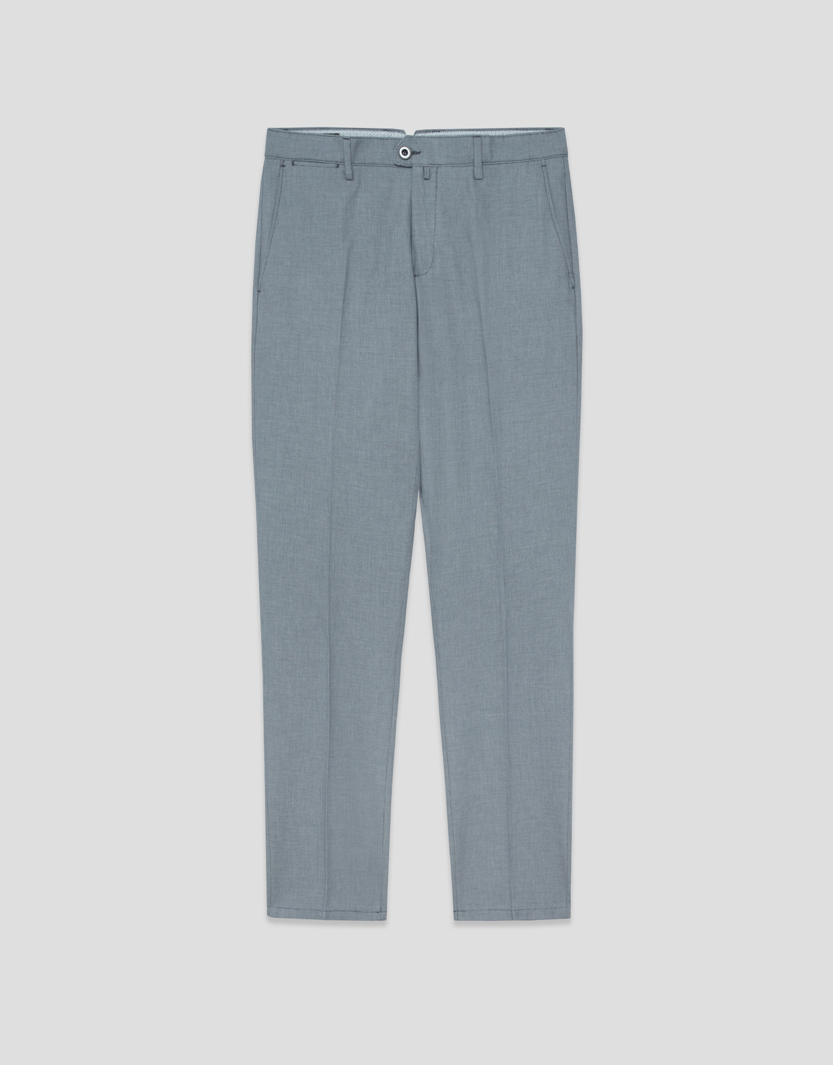 Navy blue bird's eye chino trousers - Man | Roberto Verino