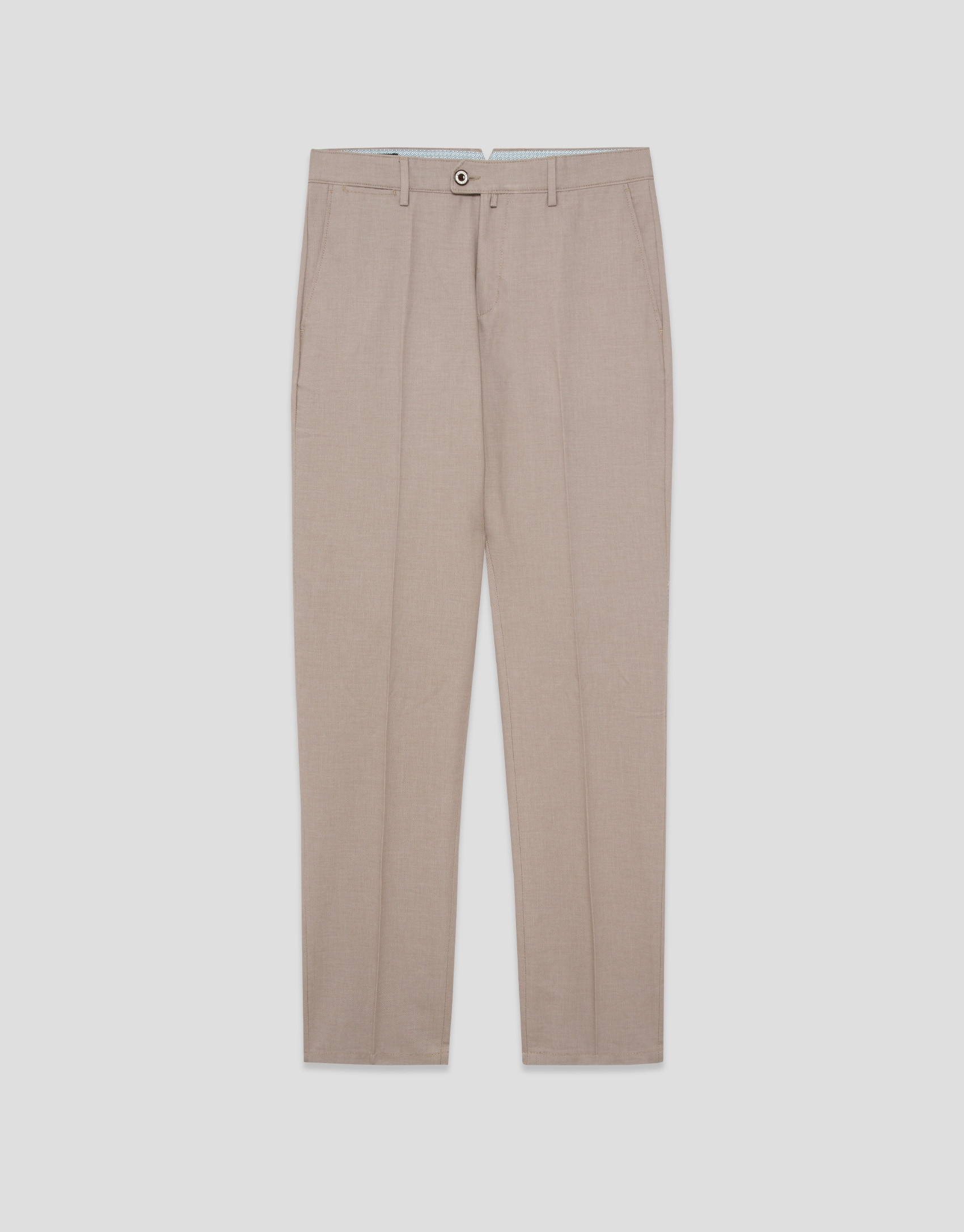 Mink brown pheasant eye chino trousers - Man | Roberto Verino