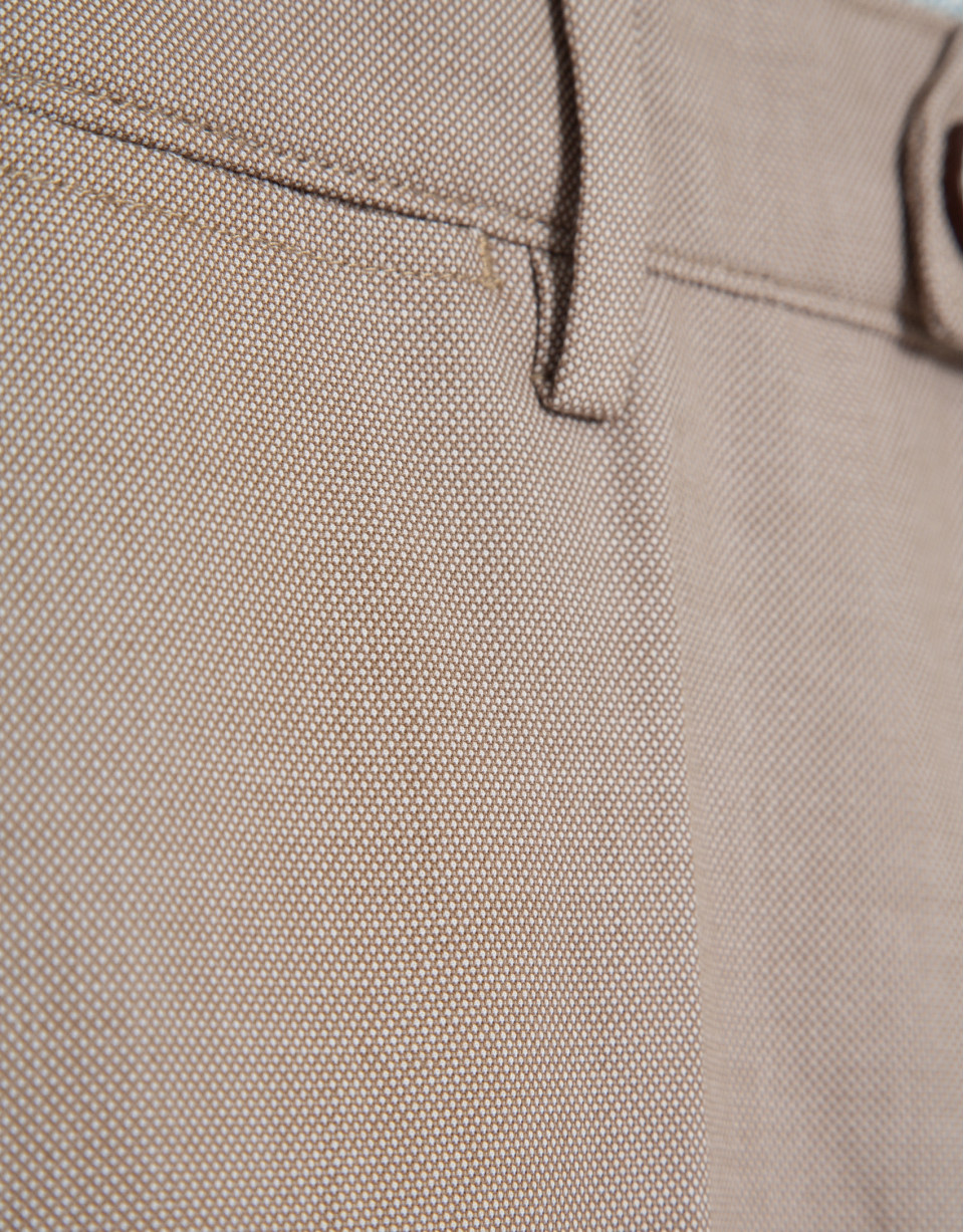 Mink brown pheasant eye chino trousers - Man | Roberto Verino