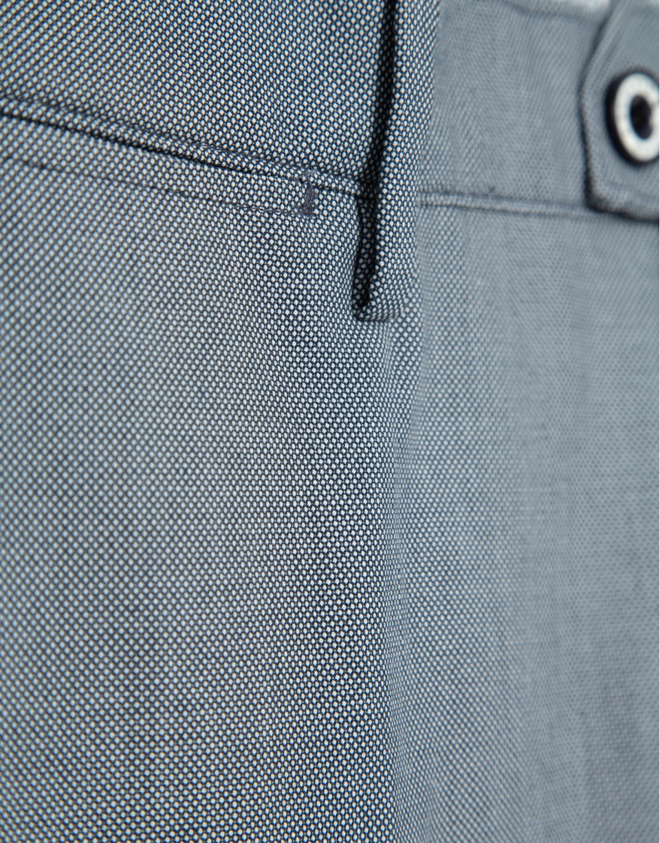 Navy blue bird's eye chino trousers - Man | Roberto Verino