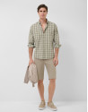 Khaki cotton Bermuda shorts - Man - SS2026 | Roberto Verino