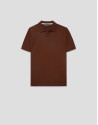 Brown high twist knitted polo shirt - Man | Roberto Verino