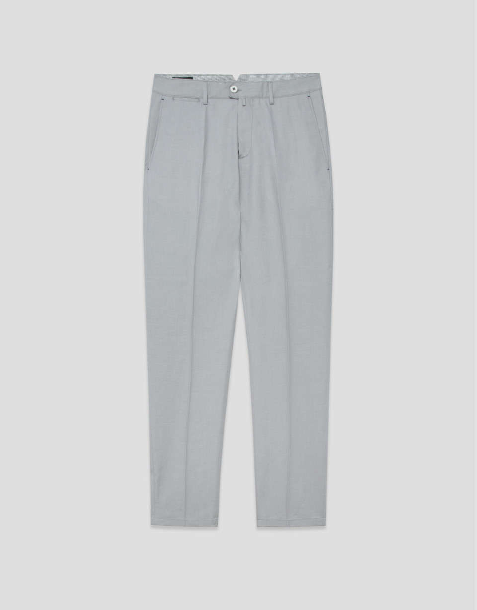 Grey bird's eye chino trousers - Man - SS2026 | Roberto Verino