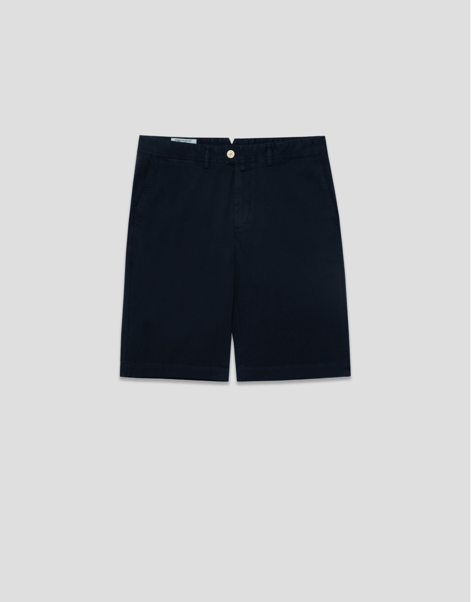 Navy cotton Bermuda shorts - Man - SS2026 | Roberto Verino