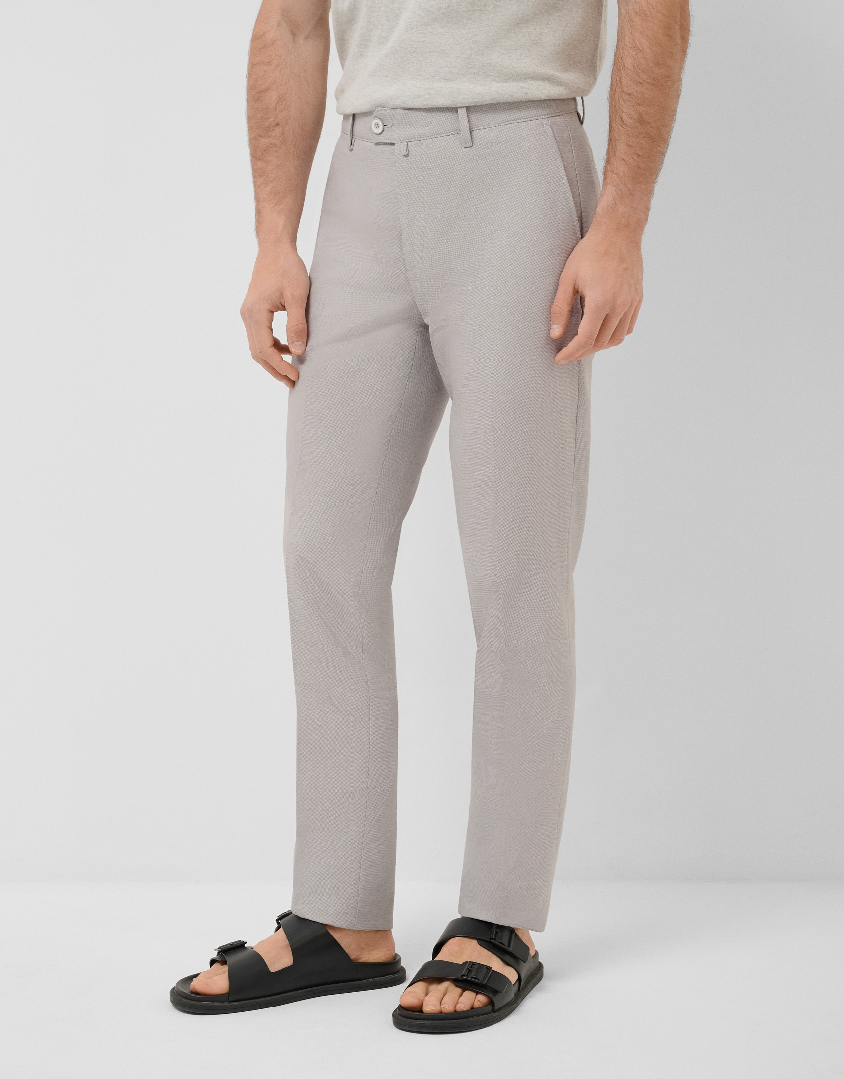 Pantalón chino ojo de perdiz gris - Hombre | Roberto Verino