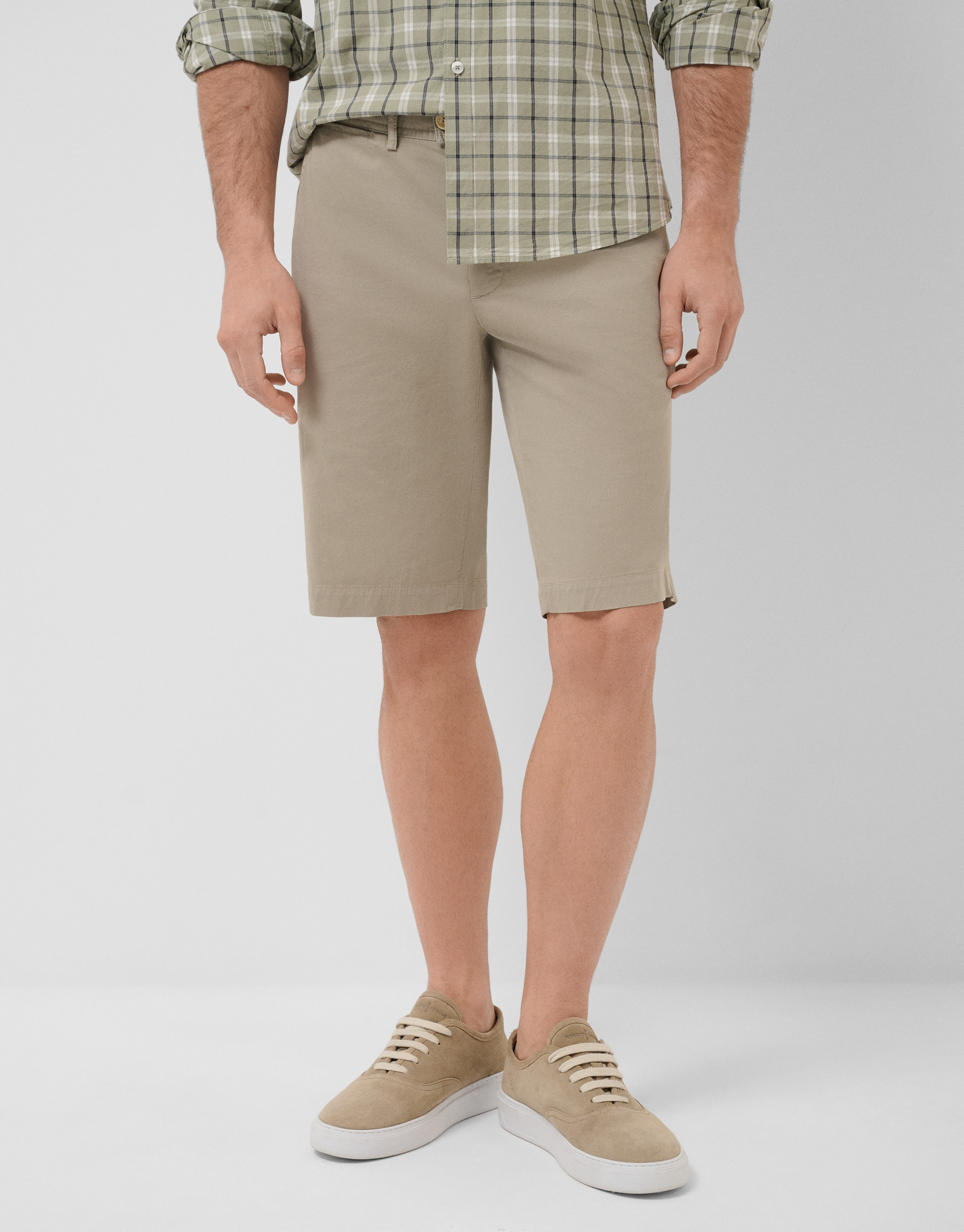 Khaki cotton Bermuda shorts - Man - SS2026 | Roberto Verino