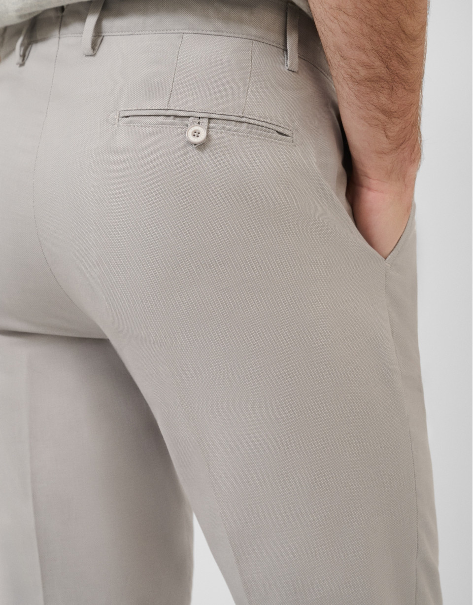 Grey bird's eye chino trousers - Man - SS2026 | Roberto Verino