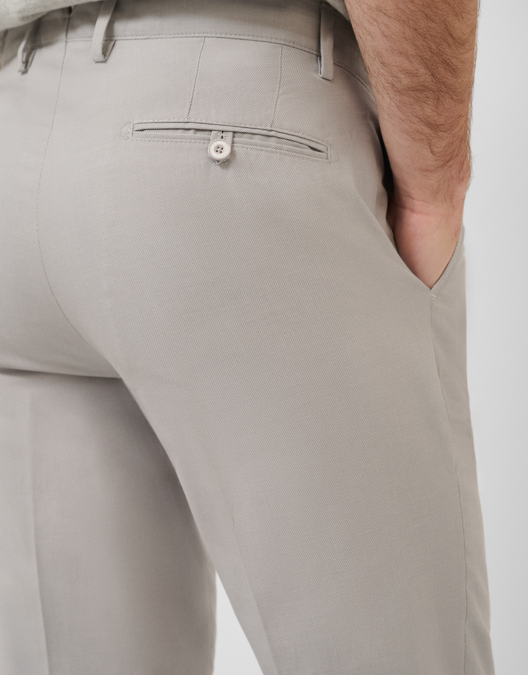 Grey bird's eye chino trousers - Man - SS2026 | Roberto Verino