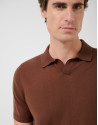 Polo tricotado high twist marrón - Hombre | Roberto Verino
