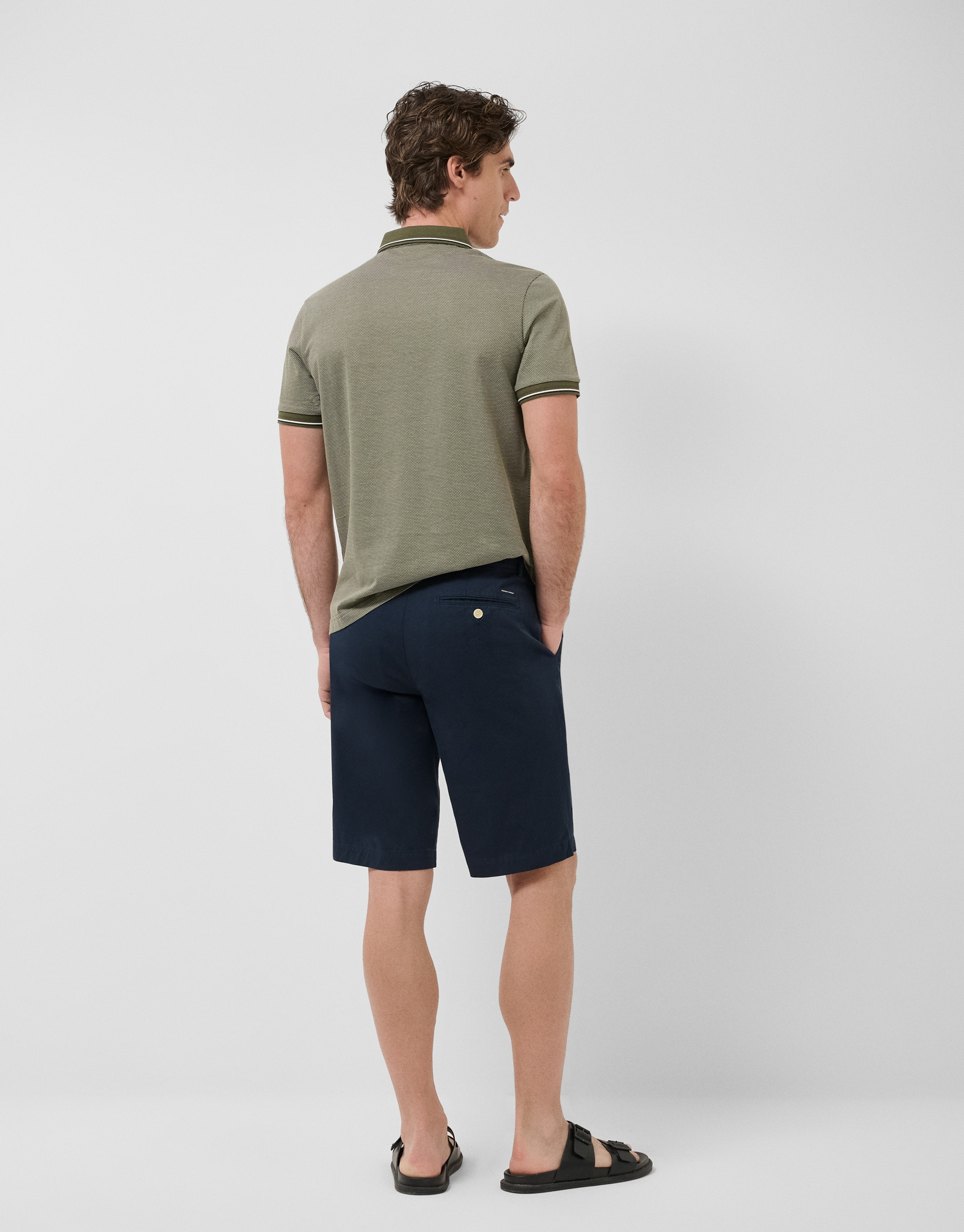 Navy cotton Bermuda shorts - Man - SS2026 | Roberto Verino