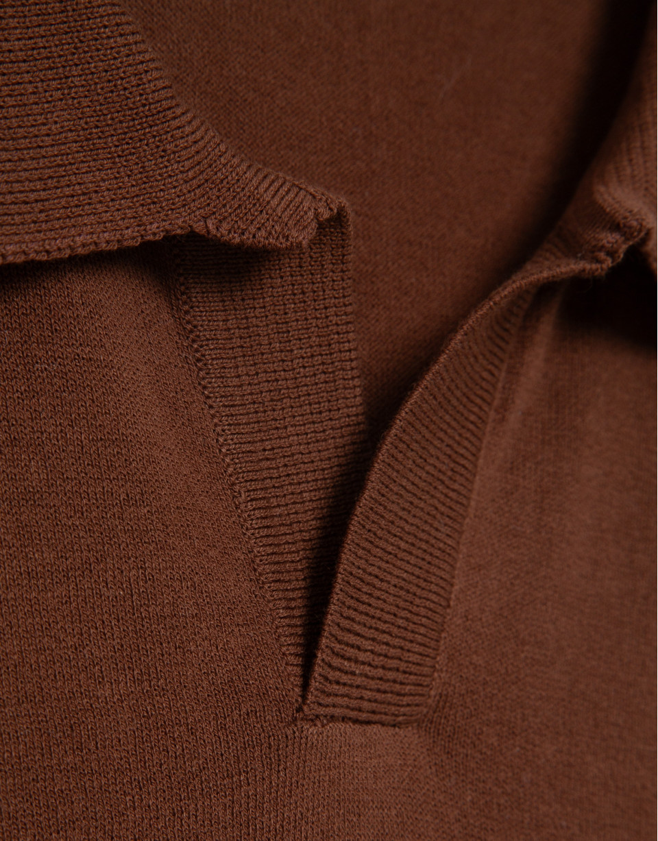Polo tricotado high twist marrón - Hombre | Roberto Verino