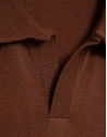 Brown high twist knitted polo shirt - Man | Roberto Verino