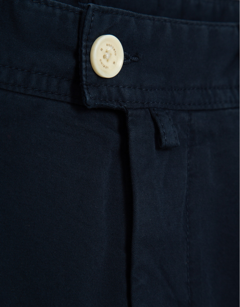 Navy cotton Bermuda shorts - Man - SS2026 | Roberto Verino