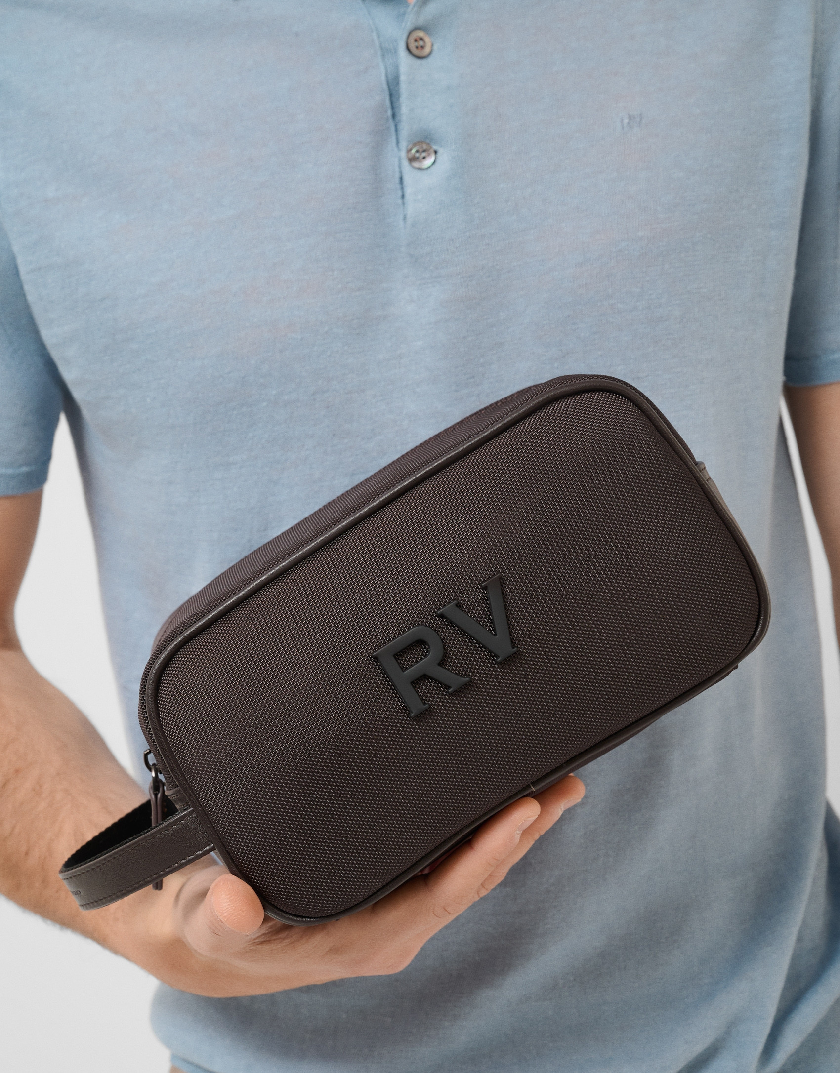 Mim brown nylon men's toiletries bag - Man | Roberto Verino
