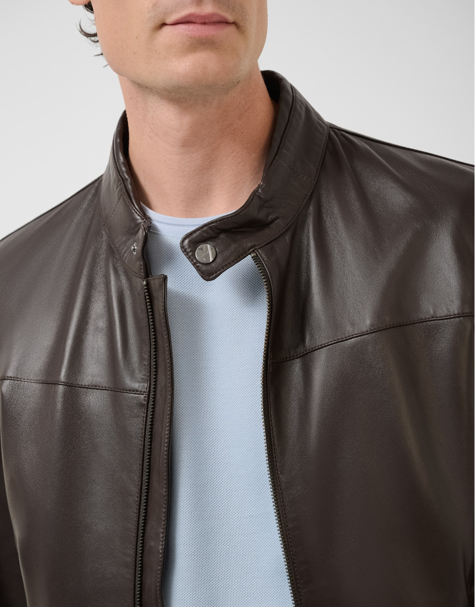Brown nappa leather jacket - Man - SS2026 | Roberto Verino