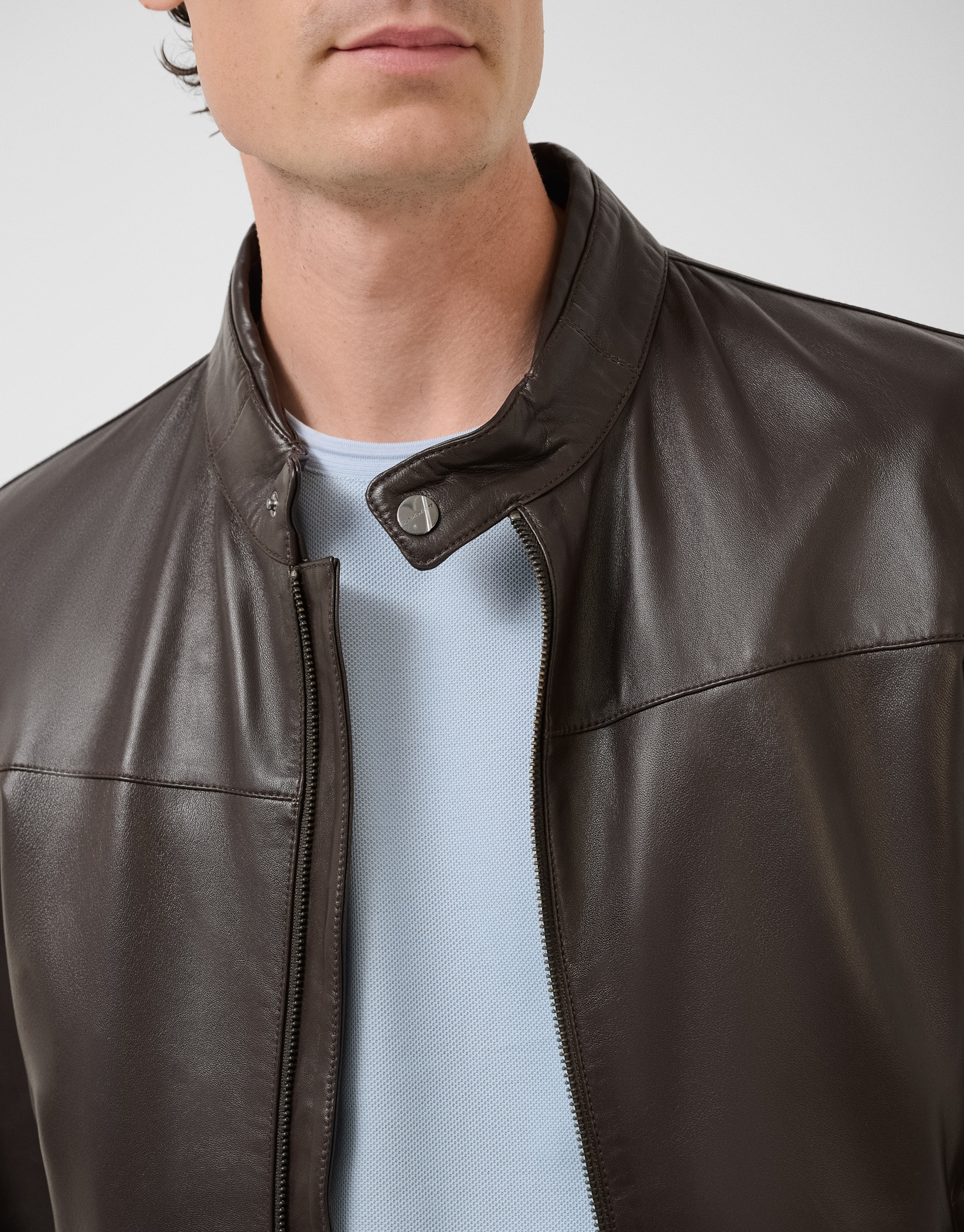 Brown nappa leather jacket - Man - SS2026 | Roberto Verino