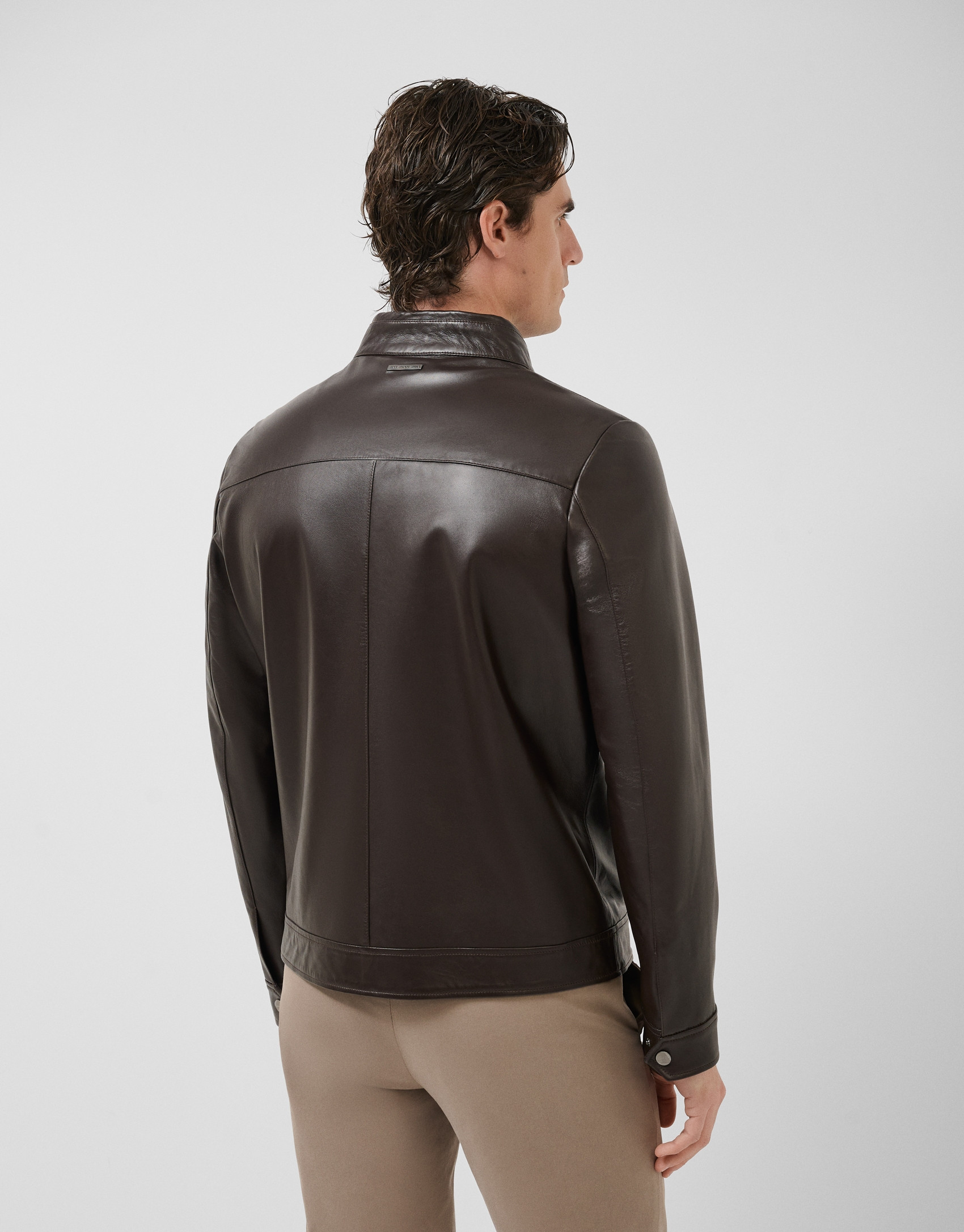 Brown nappa leather jacket - Man - SS2026 | Roberto Verino