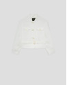 Short jacket in off-white linen blend - Woman | Roberto Verino