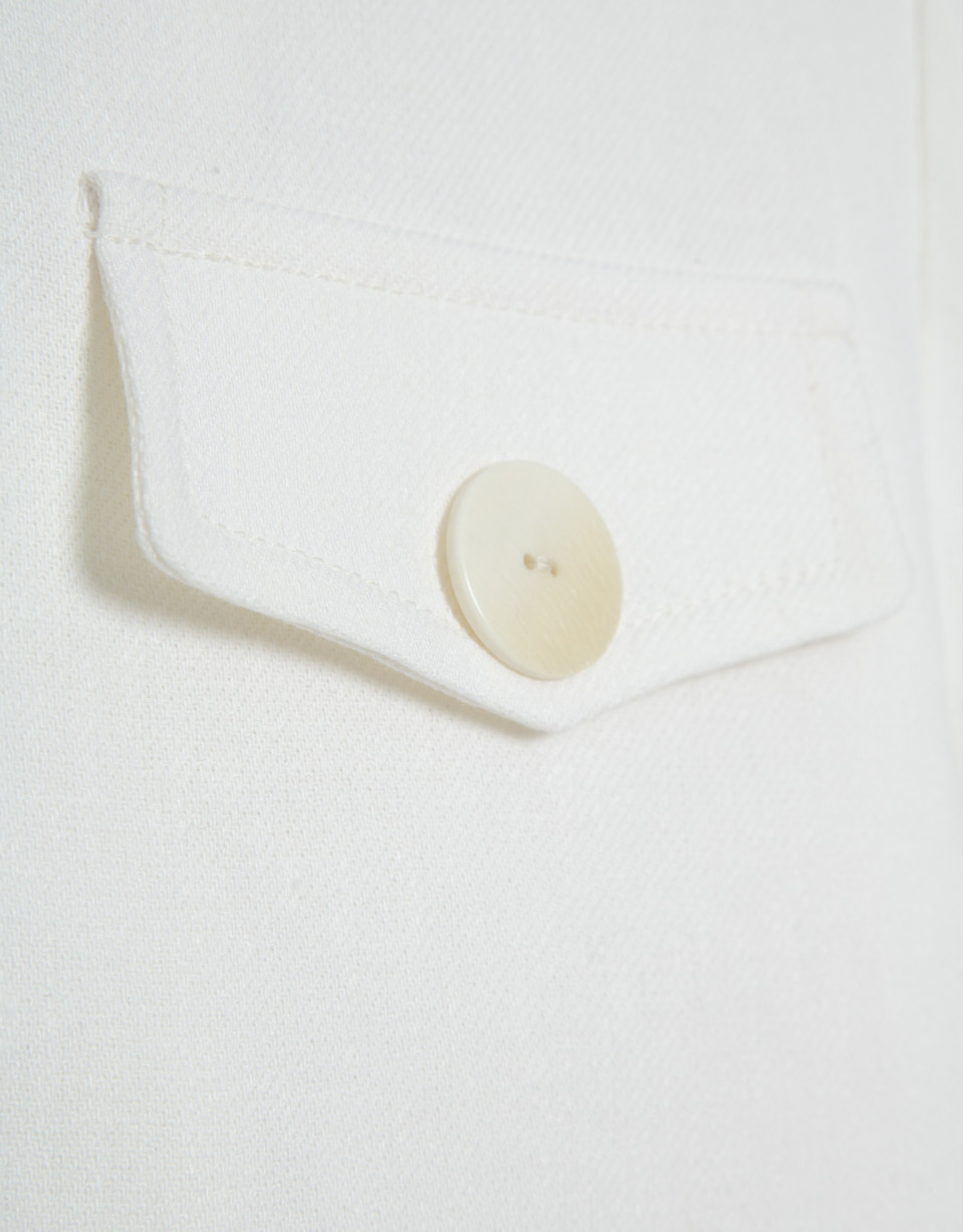 Short jacket in off-white linen blend - Woman | Roberto Verino