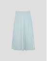 Midi skirt with slits in blue-toned printed ... | Roberto Verino