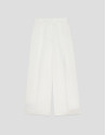 Pantalón ancho con pinzas mezcla lino blanco... | Roberto Verino