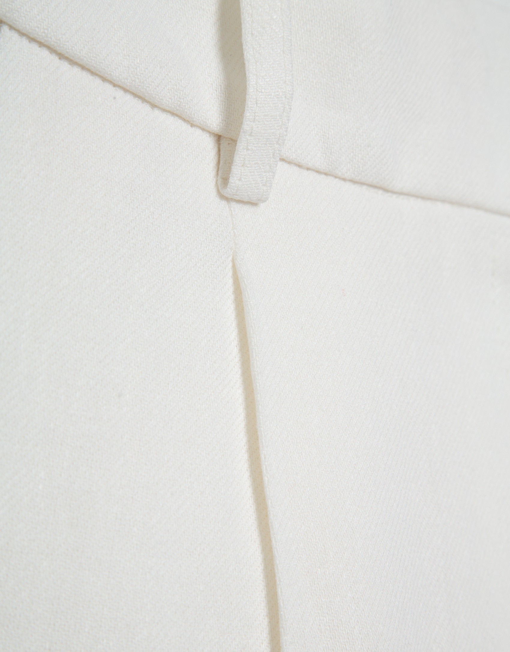 Pantalón ancho con pinzas mezcla lino blanco... | Roberto Verino