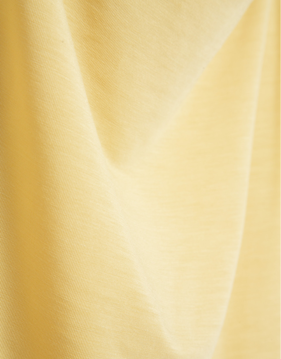 Yellow draped neckline T-shirt - Woman - SS2026 | Roberto Verino