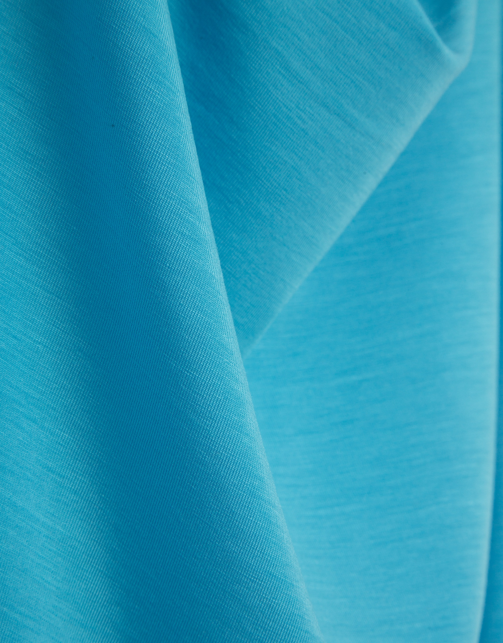 Turquoise blue draped neckline T-shirt - Woman | Roberto Verino