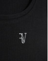Camiseta tirantes punto canalé negro - Mujer | Roberto Verino