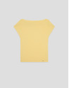 Yellow draped neckline T-shirt - Woman - SS2026 | Roberto Verino