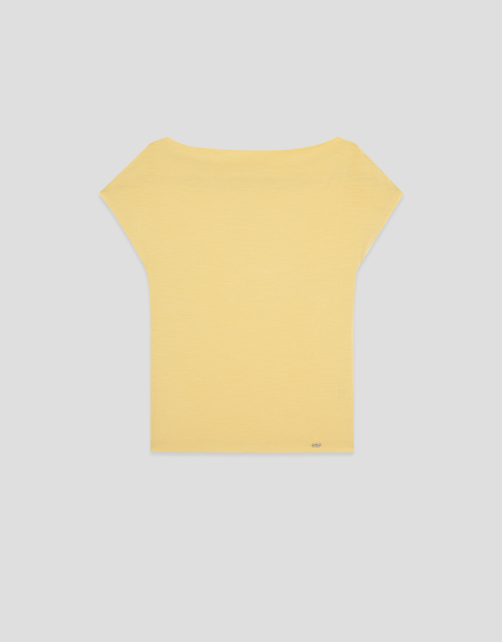 Yellow draped neckline T-shirt - Woman - SS2026 | Roberto Verino