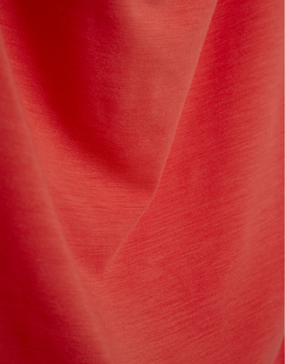 Red draped neckline T-shirt - Woman - SS2026 | Roberto Verino
