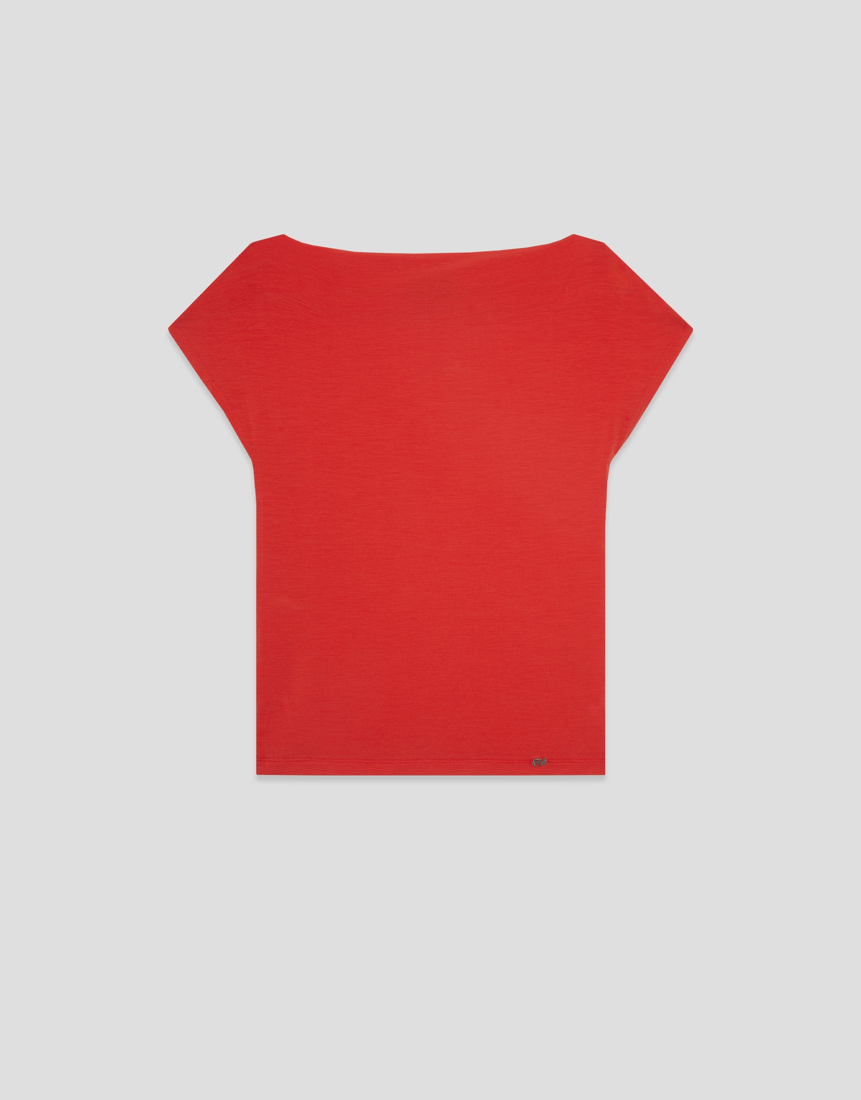 Red draped neckline T-shirt - Woman - SS2026 | Roberto Verino