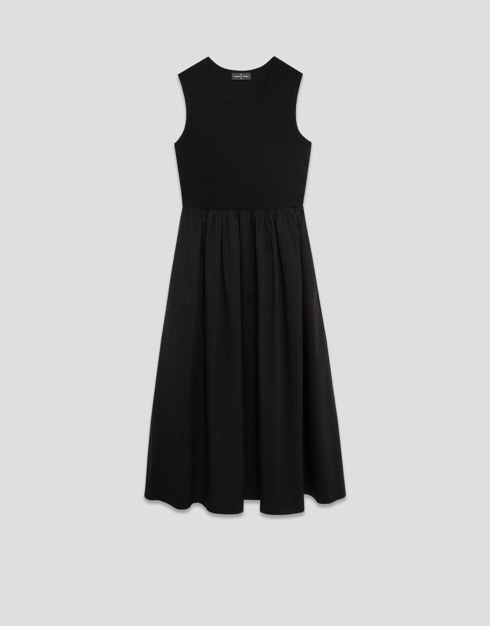 Black knit and cotton blend dress - Woman | Roberto Verino