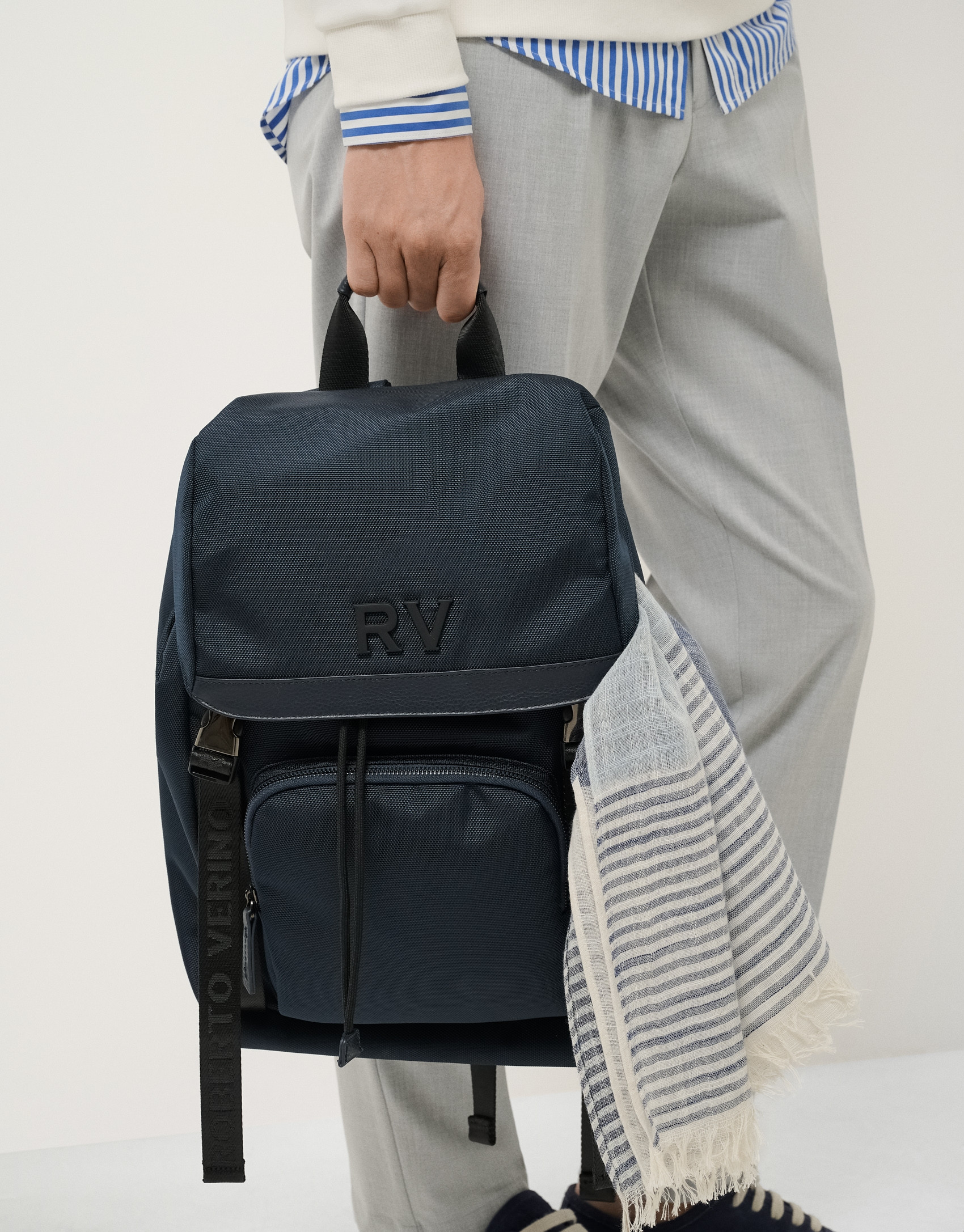 Blue nylon Work backpack - Man - SS2025 | Roberto Verino