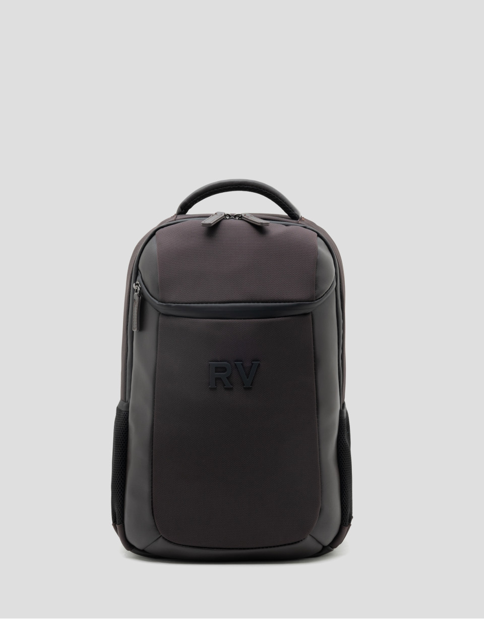 Mim brown nylon and leather rucksack - Man | Roberto Verino