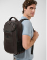 Mim brown nylon and leather rucksack - Man | Roberto Verino